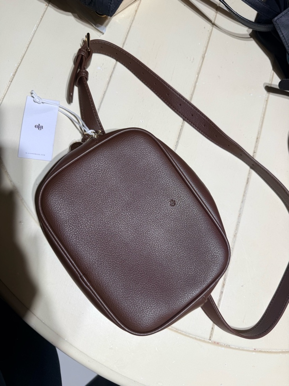 Womans Dark Brown Leather Belt Bag by Ela